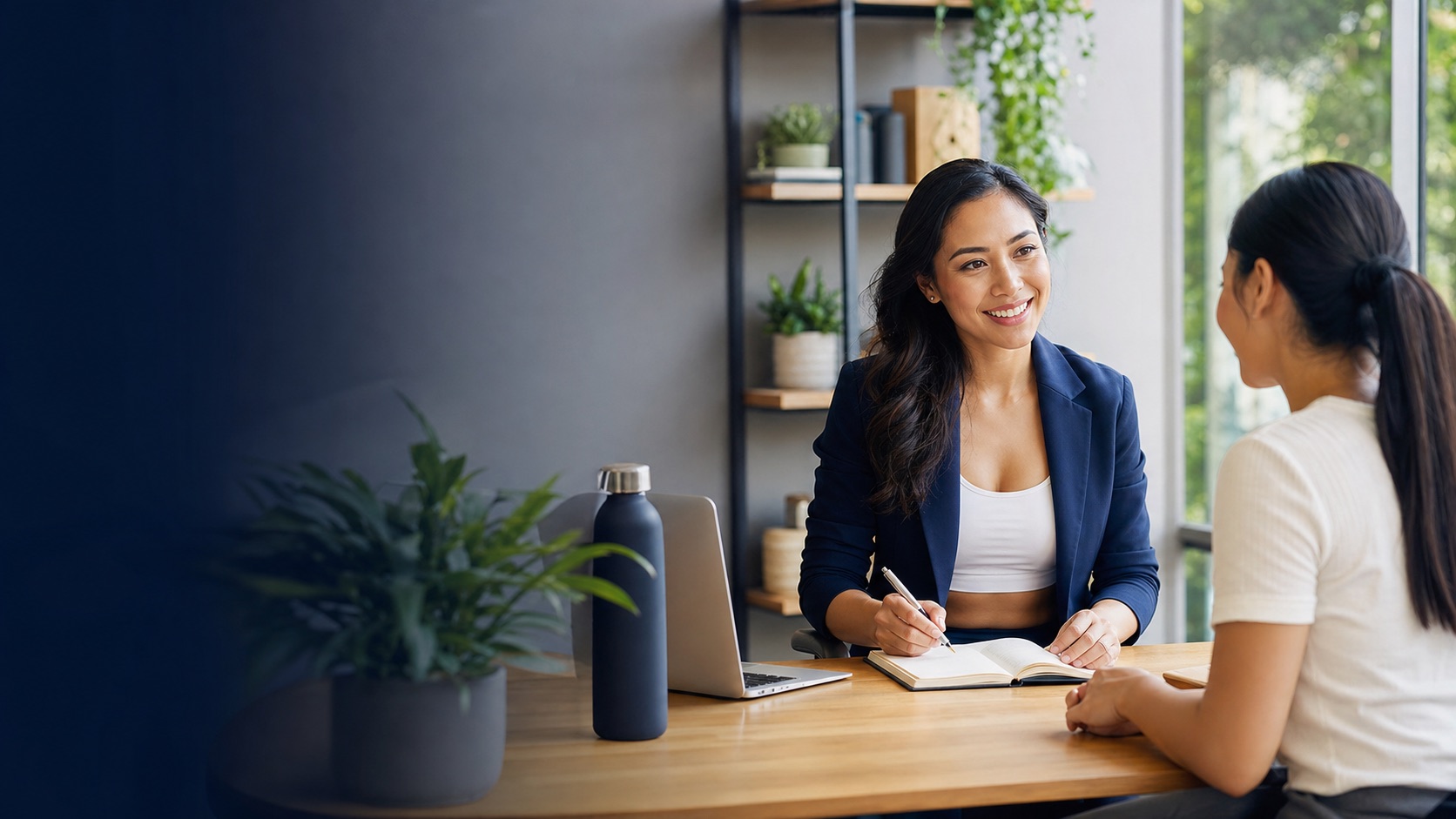 Warm wellness coaching consultation conversation
