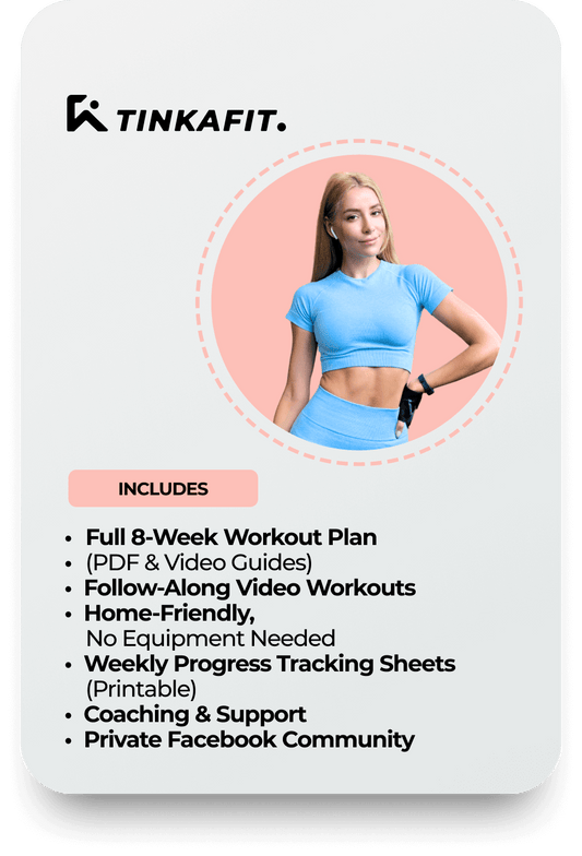 Benefits of the 8-Week At-Home Fitness Transformation by TinaFitness – boost strength, burn fat, improve endurance, and build healthy workout habits from home.